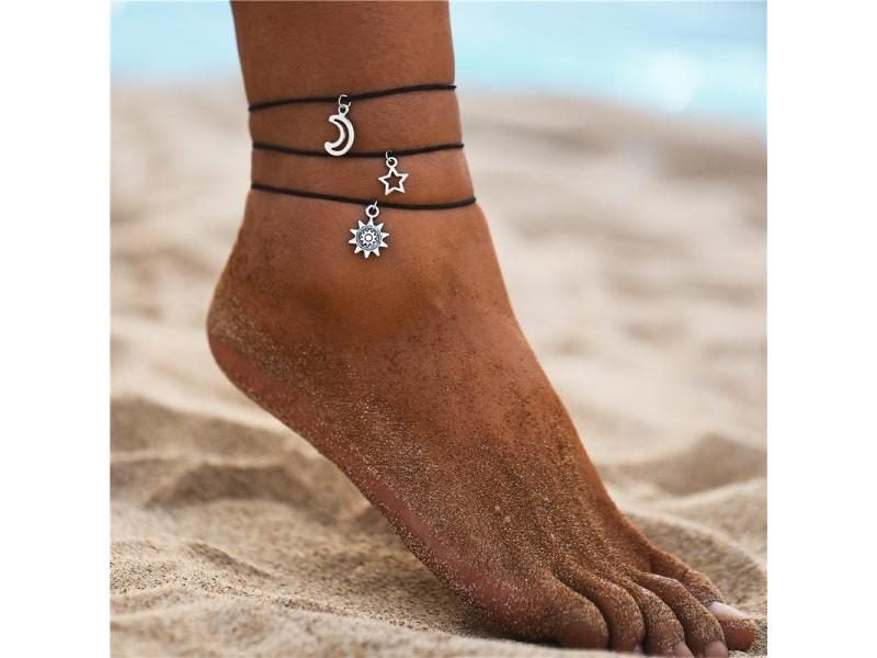 Boho Multilayer Turtle Shell Beads Anklets For Women Summer Foot Jewelry Carousel 1