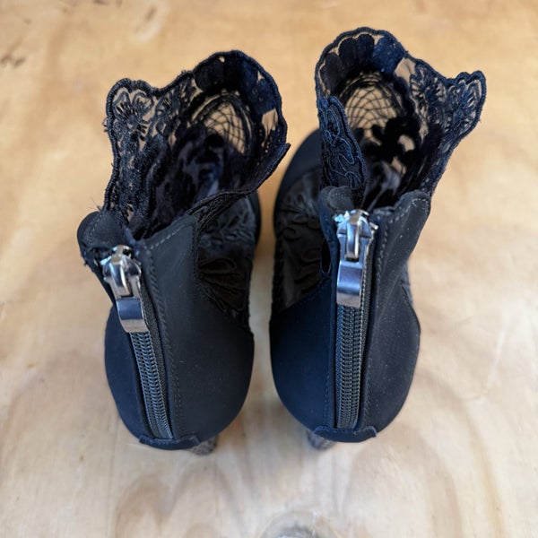 Unbranded Black Lace Costume Boots Size 38 Carousel 2