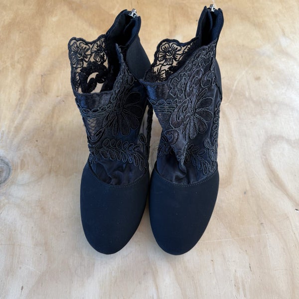 Unbranded Black Lace Costume Boots Size 38 Carousel 1