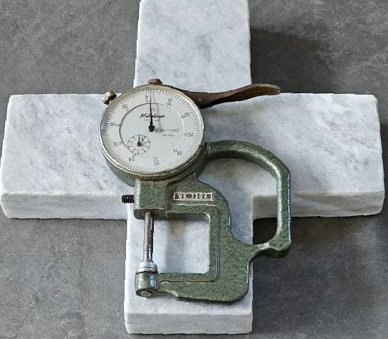 Vintage Mitutoyo Micrometer Made in Japan. 001-1000. Saltbush Green. Carousel 1
