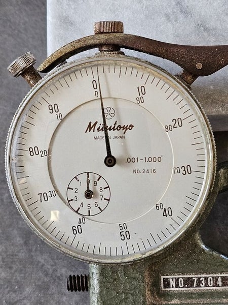 Vintage Mitutoyo Micrometer Made in Japan. 001-1000. Saltbush Green. Carousel 6