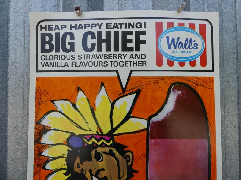 Awesome Vintage NZ Ice Cream Advertising Poster Wall's Icecream Big Chief Carousel 2