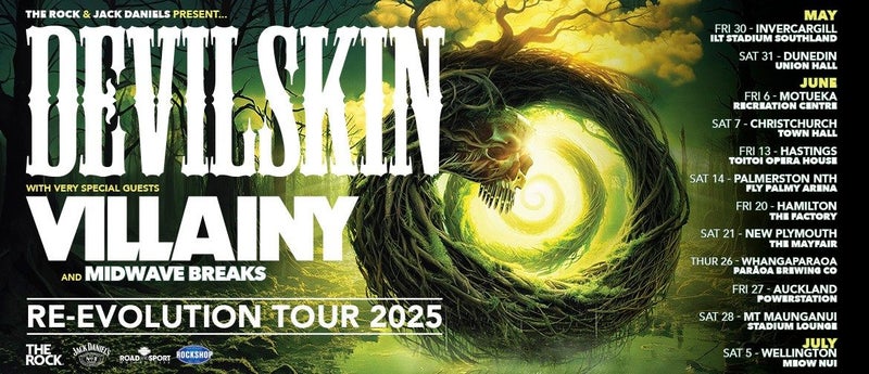 DEVILSKIN and Villainy tickets - Palmerston North Carousel 1