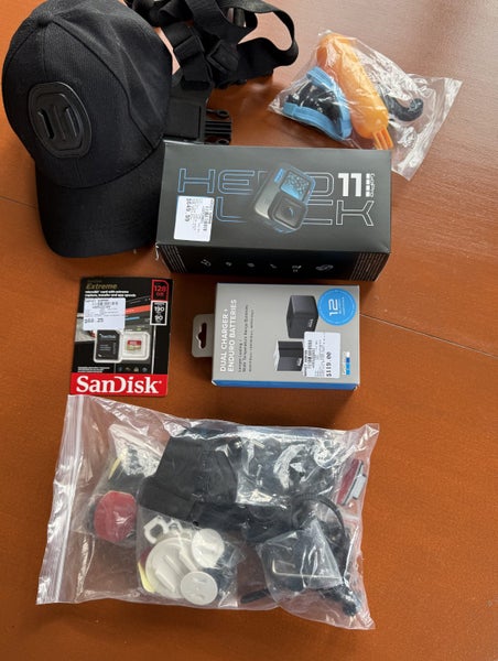 GoPro 11 HERO BLACK, Dual Charger 3x batteries SD card + accessories Brand New! Carousel 1