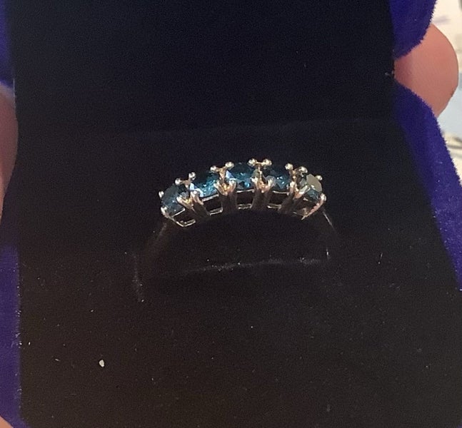 Natural Blue Diamond Gold Ring Carousel 2