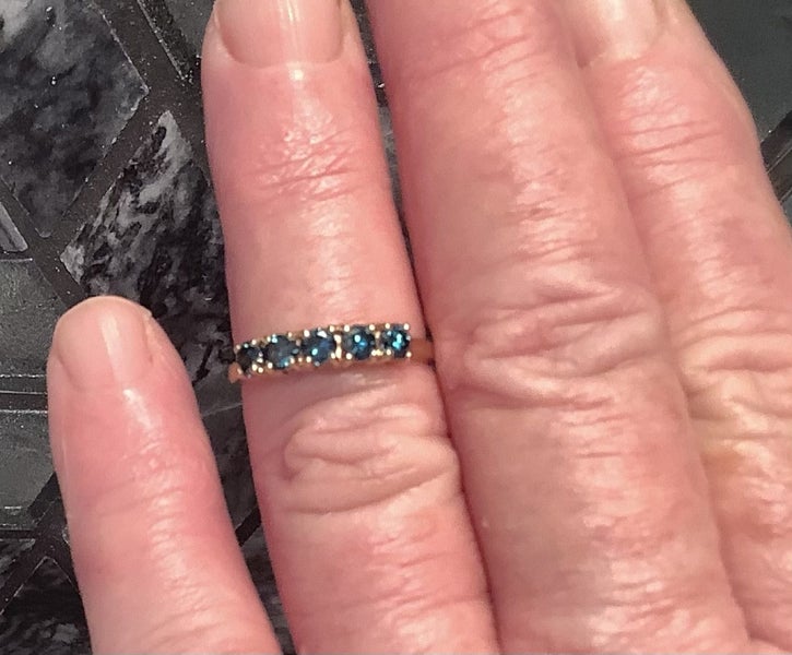 Natural Blue Diamond Gold Ring Carousel 11