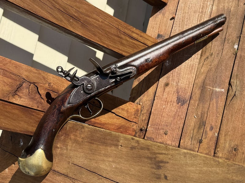 Flintlock Long Sea Service pistol. Early 1700s. 12” barrel. PERFECT ! Carousel 1