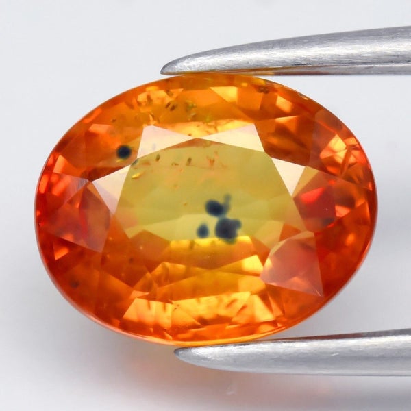 $1 RES * Buy Now $1,699.00 * 1.93ct Oval Orange Yellow SAPPHIRE Gemstone Loose Carousel 1