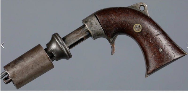 Volley Gun. Interesting percussion pepperbox. Can be a trap, or self protection. Carousel 1