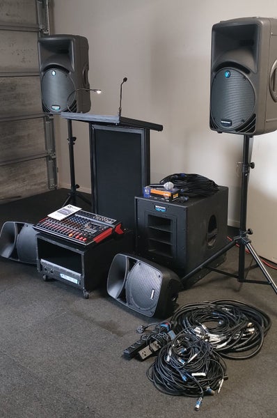 Complete Pro PA Sound System + Custom Corporate Lectern – Ready to Go! Carousel 2