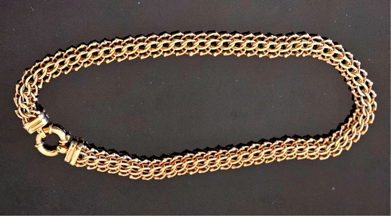 9CT GOLD TRIPLE CURB LINK CHAIN/NECKLACE 74.80 GRAMS and VALUATION $16,380.00 Carousel 1