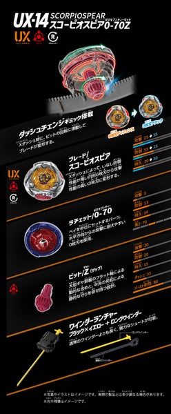 UX-14 Scorpio Spear 0-70Z || Beyblade X (Takara Tomy) Carousel 11