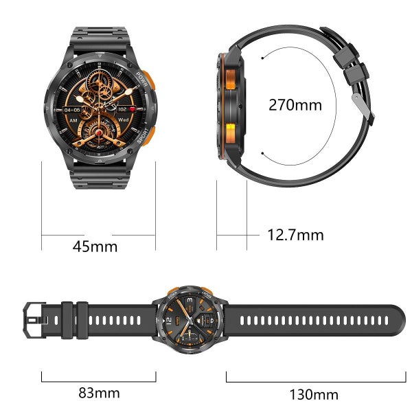 Parallel Deals 1.43 Inch Amoled Round Screen Steel Strap Smart Watch Gold Carousel 2