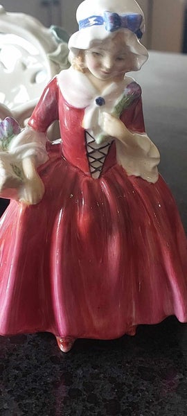 Vintage serving bowl & matching candle stick plus porcelain lady62854316698369111