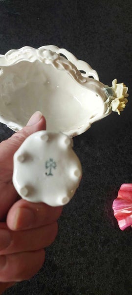 Vintage serving bowl & matching candle stick plus porcelain lady62854316698369114