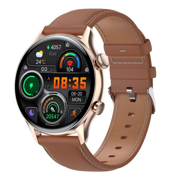 Parallel Deals 1.36 Inch Amoled Screen Leather Strap Smart Watch Support Nfc Fun Carousel 1
