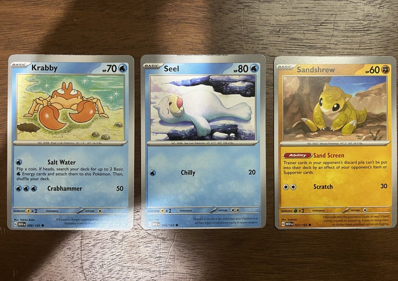 ERROR! Pokemon 151 misscut error cards trio Carousel 1