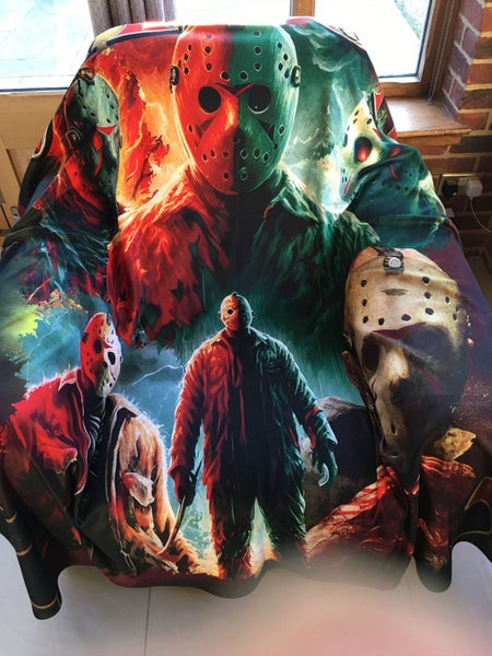 WSH - Jason Friday 13th - Twin Bedspread Top Cover / Throw / Fleece Carousel 2