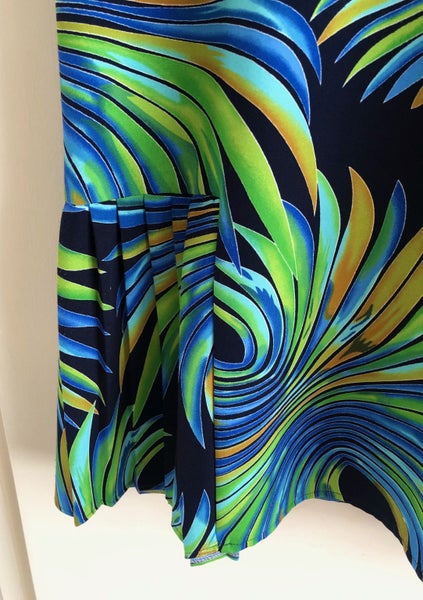 Colourful dress with pleated inserts - size 12 Carousel 2