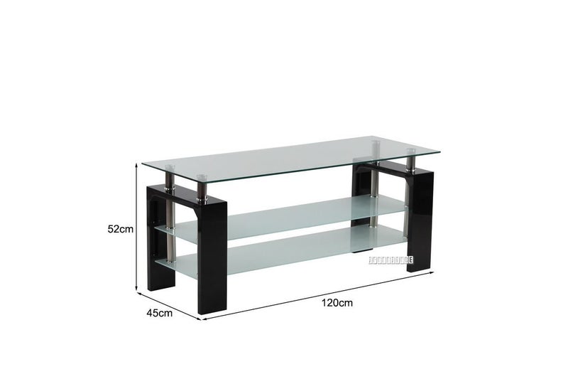HORIZON Glass 120 TV Unit (Black) Carousel 2