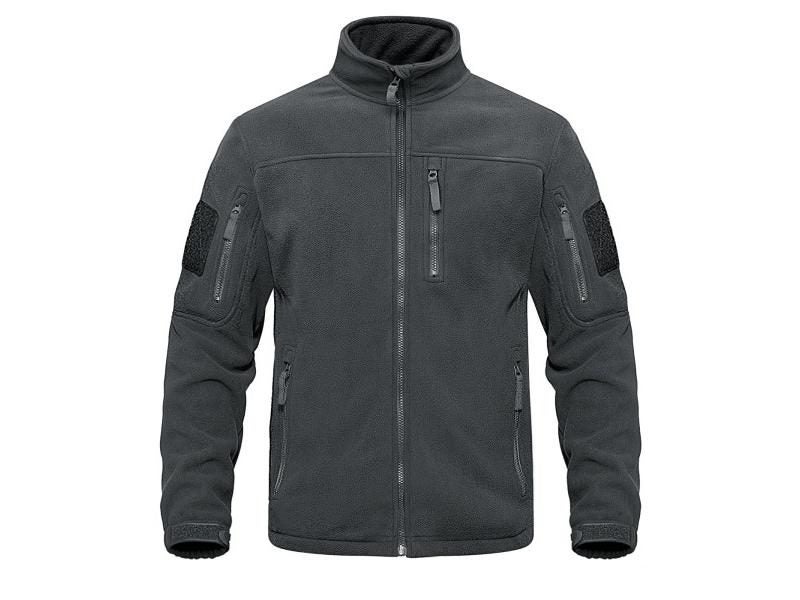 TACVASEN Full Zip Up Green Fleece Jacket Thermal Warm Work Coats Mens Zipper Carousel 1