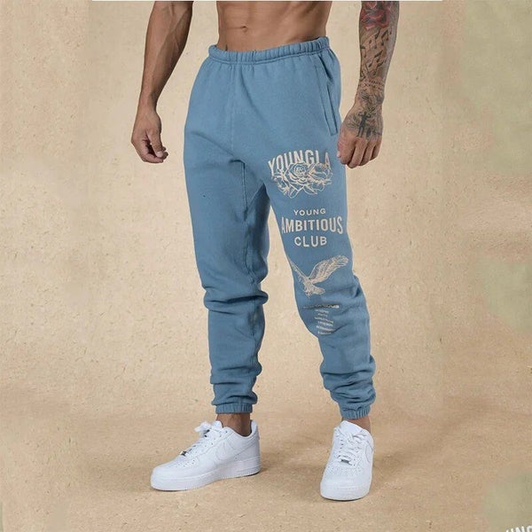 Autumn Men Sports Leisure Fitness Training Long Pants Loose Style Cotton Carousel 1