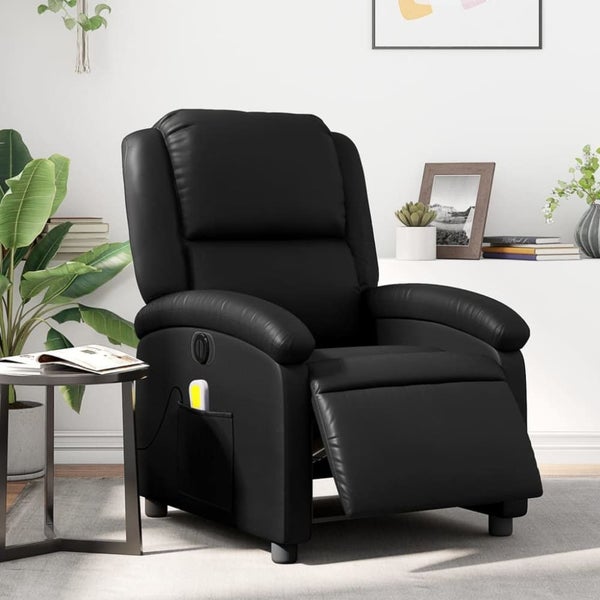 Electric Massage Recliner Chair Black Faux Leather Txbpapt Carousel 1