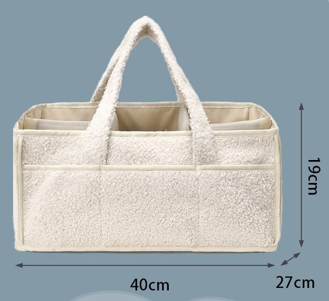 Elosung Black Large Plush Nappy Caddy Organizer Portable Diaper Storage Bin & Li Carousel 2