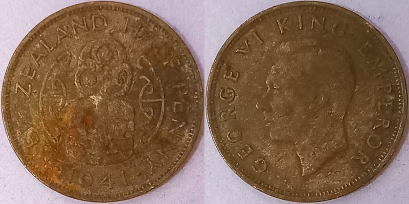 1941 . NEW ZEALAND. HALF PENNY. Carousel 1
