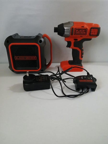 $1 Reserve Black+Decker Impact Diver (18V), Bluetooth Speaker and Charger Carousel 1