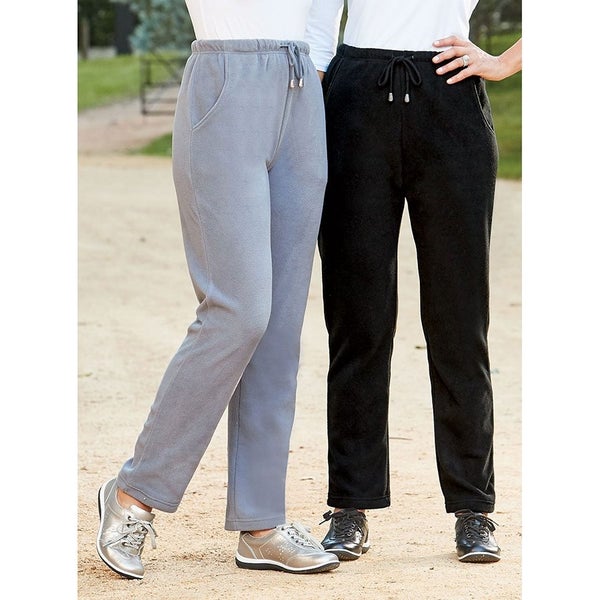 Snuggle up in this 2 pack Fleece Pants - Size 18 - Black/Silver629954068645151115