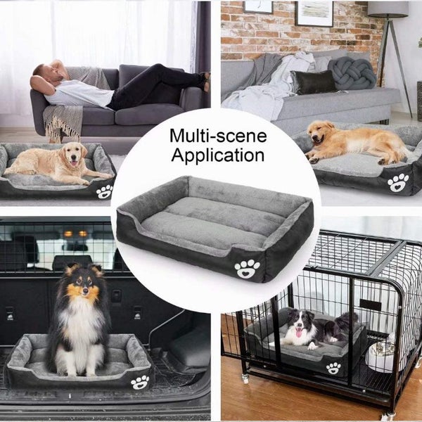 Dog Bed Warming Washable Oxford with Soft Cotton and Coral Fleece Size S Carousel 2