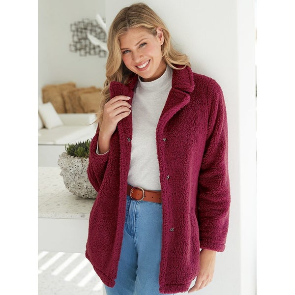 Snuggle up in this Soft Winter Jacket - Size S (10-12) - Claret629607238487061121