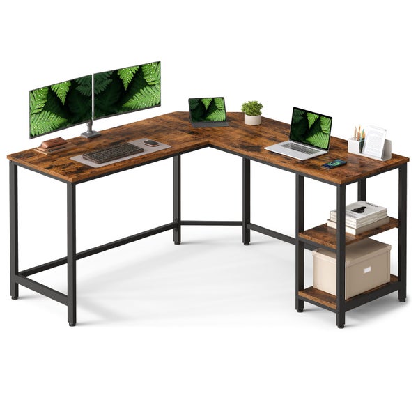NEW VASAGLE L-Shaped Computer Desk Carousel 2