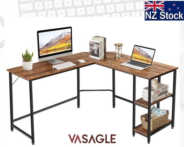 NEW VASAGLE L-Shaped Computer Desk Carousel 1