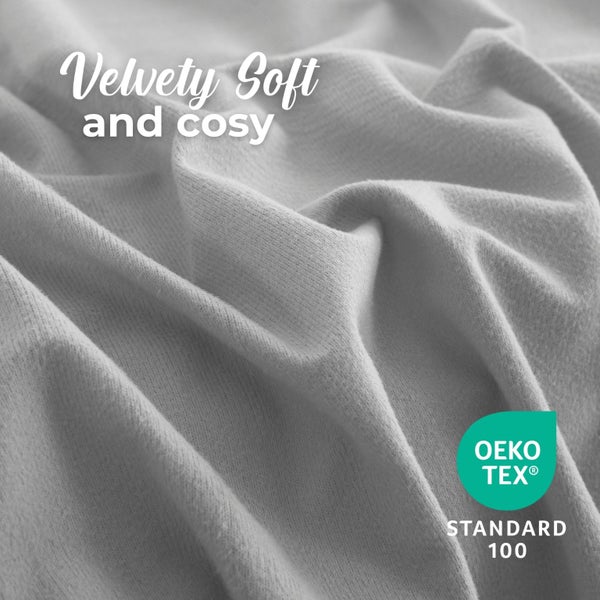 Dreamaker Micro Flannel Combo Fitted Sheet Set Silver Single Carousel 2