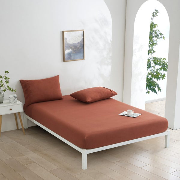 Dreamaker Micro Flannel Combo Fitted Sheet Set Sienna Double Carousel 1