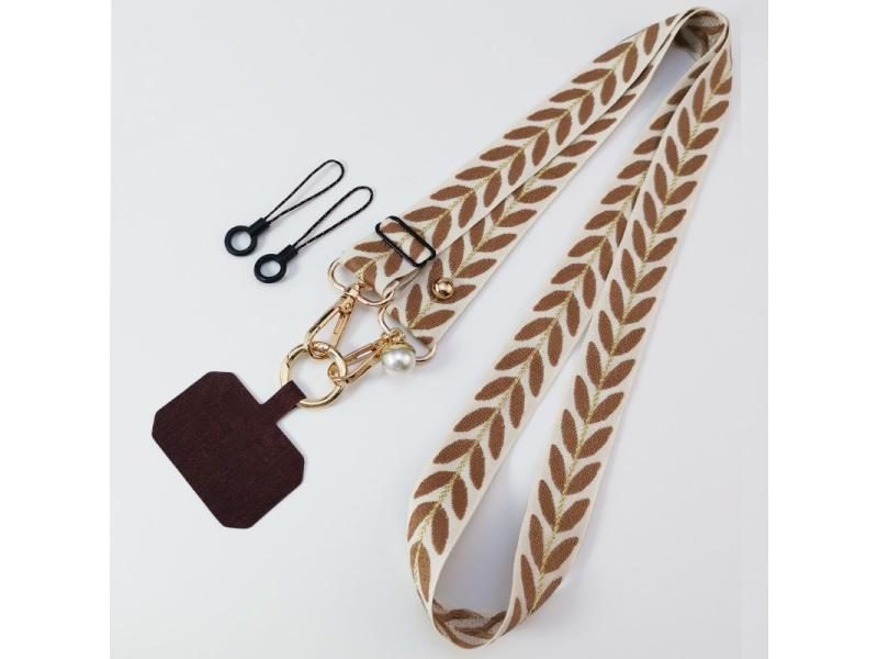 Long Universal Adjustable Leaf Phone Lanyard For Women Crossbody Single Carousel 1