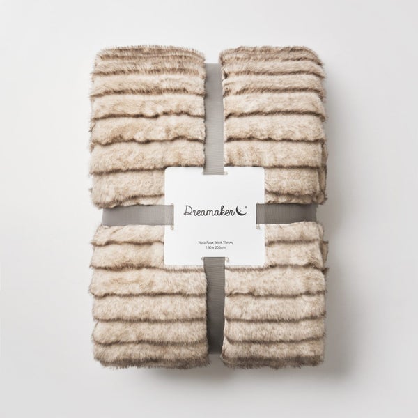 Dreamaker Nara Faux Mink Throw Blanket - 180x200cm Carousel 10