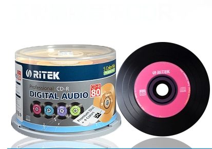 Black CD-R Blank Disks Recordable 700MB 80MIN 52X 50 CD Disc Blank With 5 Carousel 1