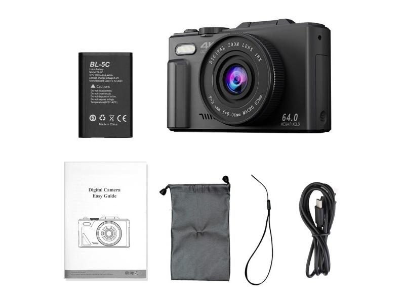 Compact Digital Photography Camera 4K 18X Digital Zoom Vintage Vlog Video Carousel 1