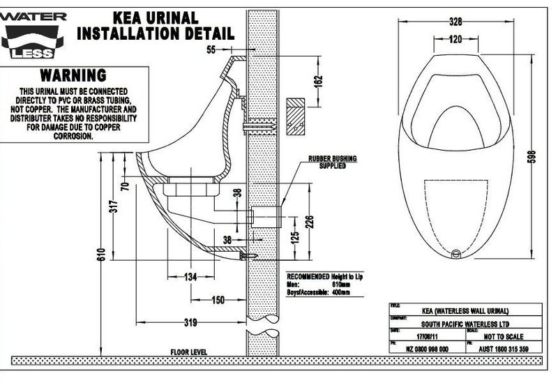 Kea Fibreglass Urinal - Black Carousel 5