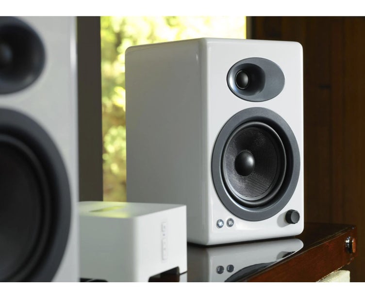 Audioengine 5+ Classic Powered Bookshelf Speakers - Hi-Gloss White Carousel 4