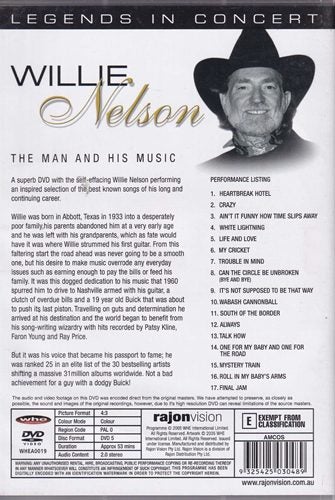 Willie Nelson The Man And His Music Legends In Concert DVD Region 4 Carousel 2