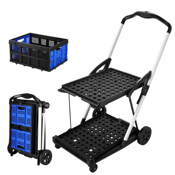 Basket Hand Truck Dolly Folding Shopping Trolley Cart Carousel 9