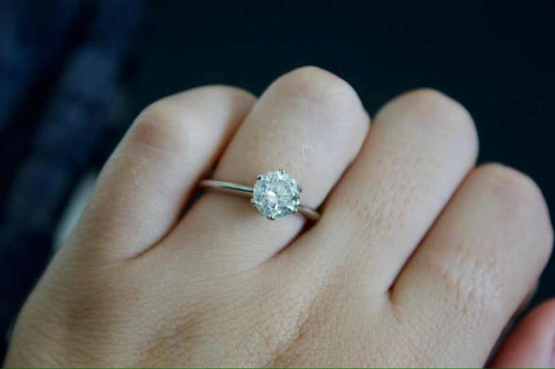 1.5 Carat Solitaire Diamond Platinum Ladies ring Carousel 1