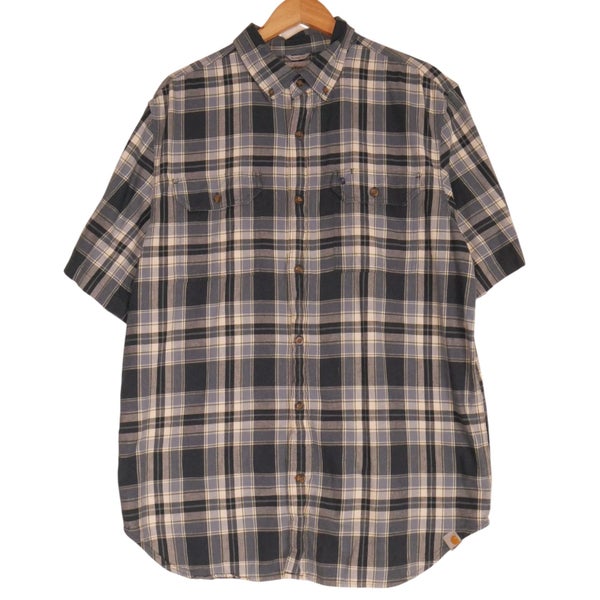 Carhartt Relaxed Fit Flannel Check Short Sleeve Shirt Large Carousel 1