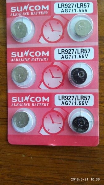 Alkaline Battery LR57/LR927/AG7 1.55V x 2 Carousel 1