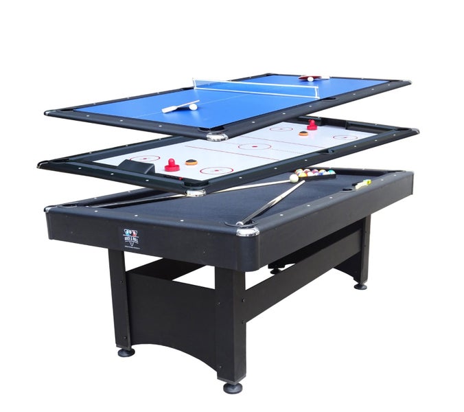 7Ft Multi Function 3 in 1 Pool Table Hockey Tennis Table With A Electronic Puck63667600033539110