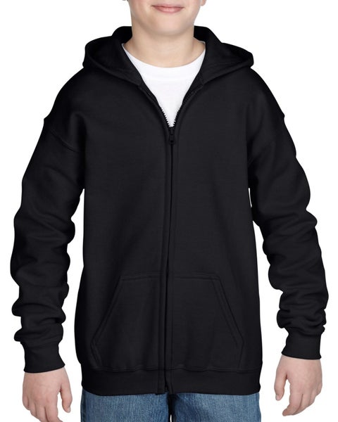 Gildan Heavy Blend Youth Full Zip Hooded Sweatshirt, Plain Hooded (Medium) Carousel 1